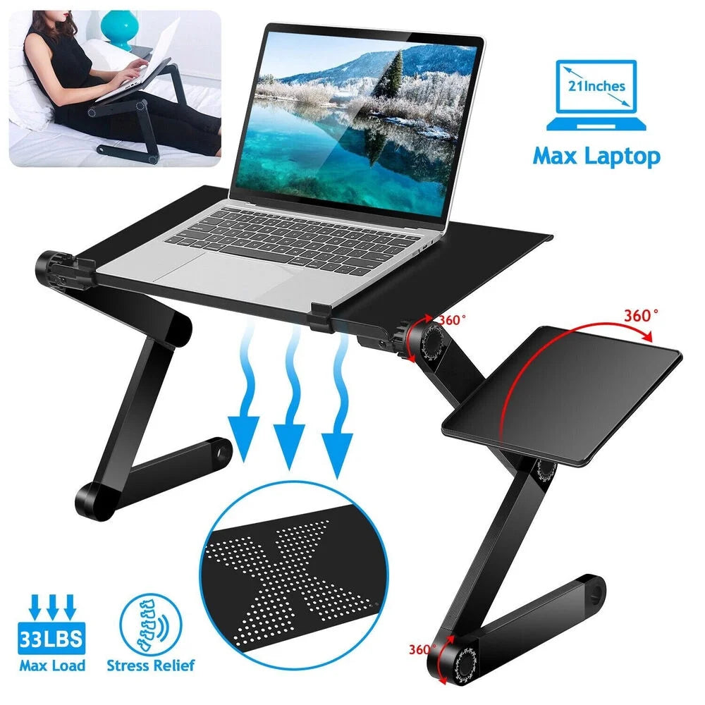 Bilot 360° Adjustable Laptop Table Stand Lap Sofa Bed Tray Foldable PC Notebook Desk
