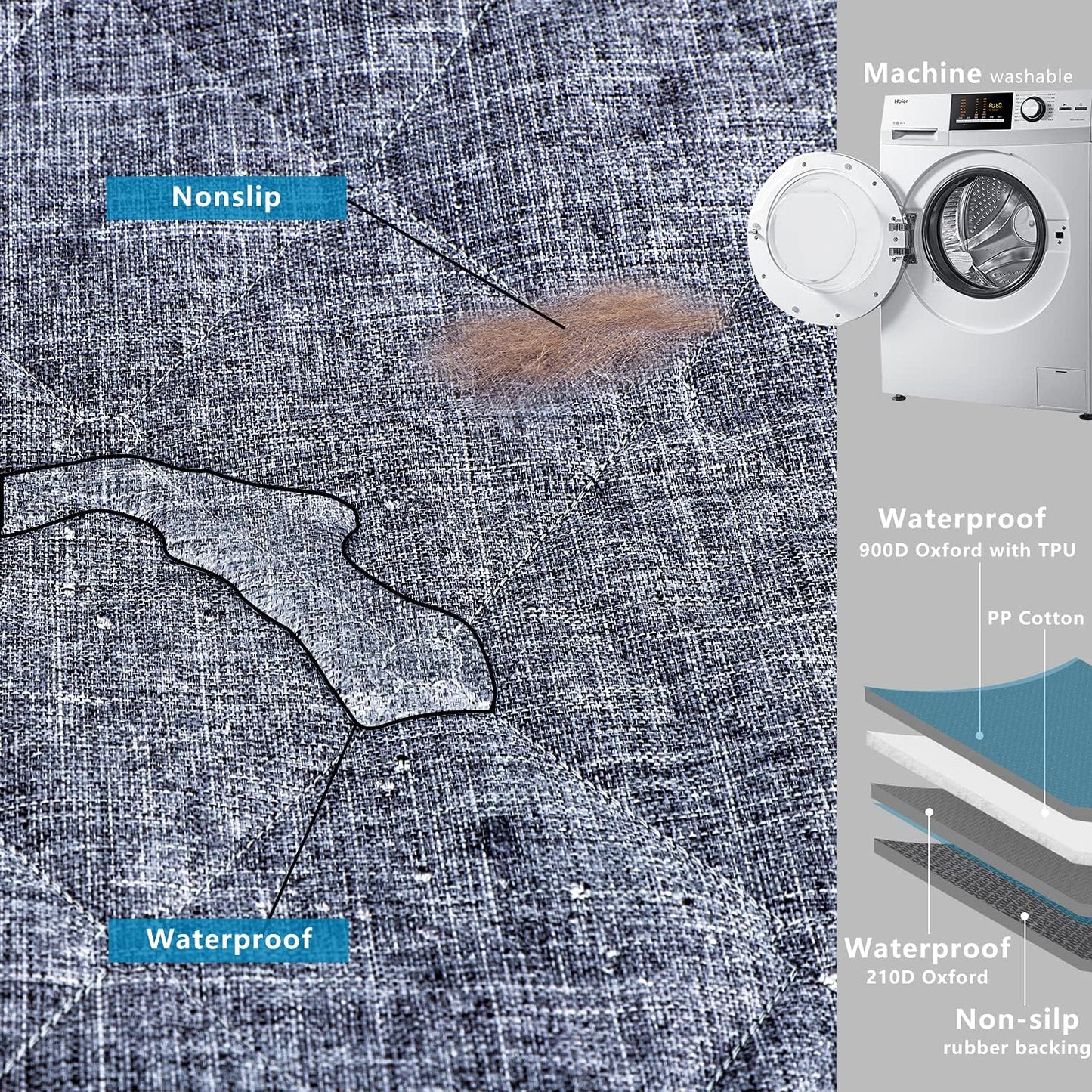 Backseat Dog Cover for Car - Dog Seat Cover - Back Seat Cover for Dogs, Rear Seat Covers for Dogs Waterproof Dog Seat Covers for Cars Scratch-Proof Nonslip Mesh Sections Window