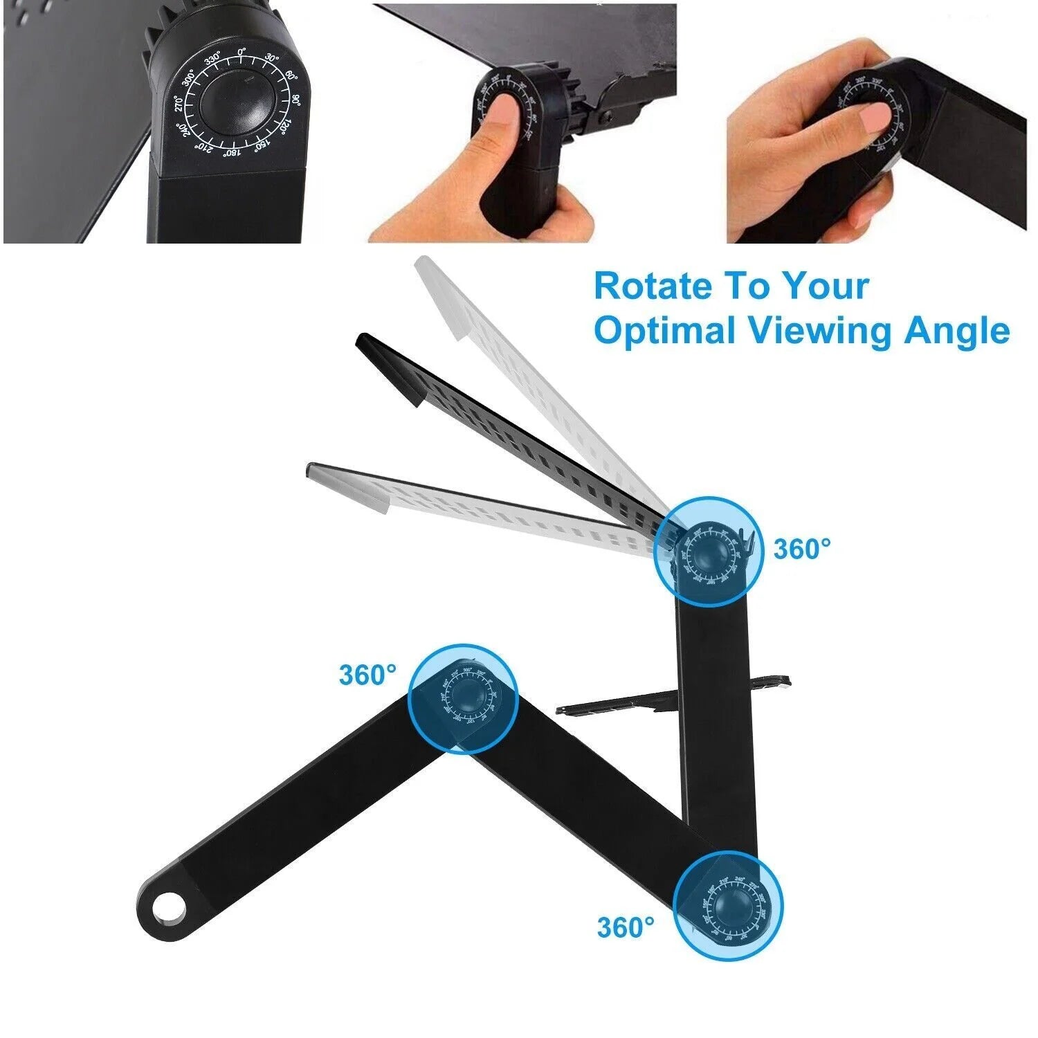 Bilot 360° Adjustable Laptop Table Stand Lap Sofa Bed Tray Foldable PC Notebook Desk